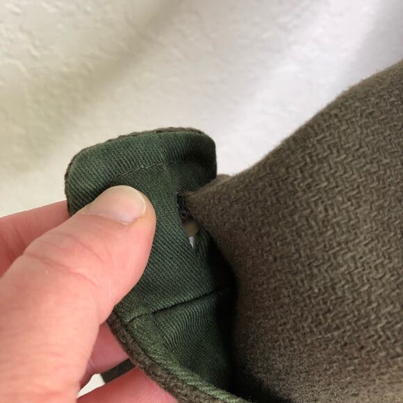 J Crew Stadium Cloth Nello Gori army green wool hooded overcoat size 2 - Picture 5 of 16